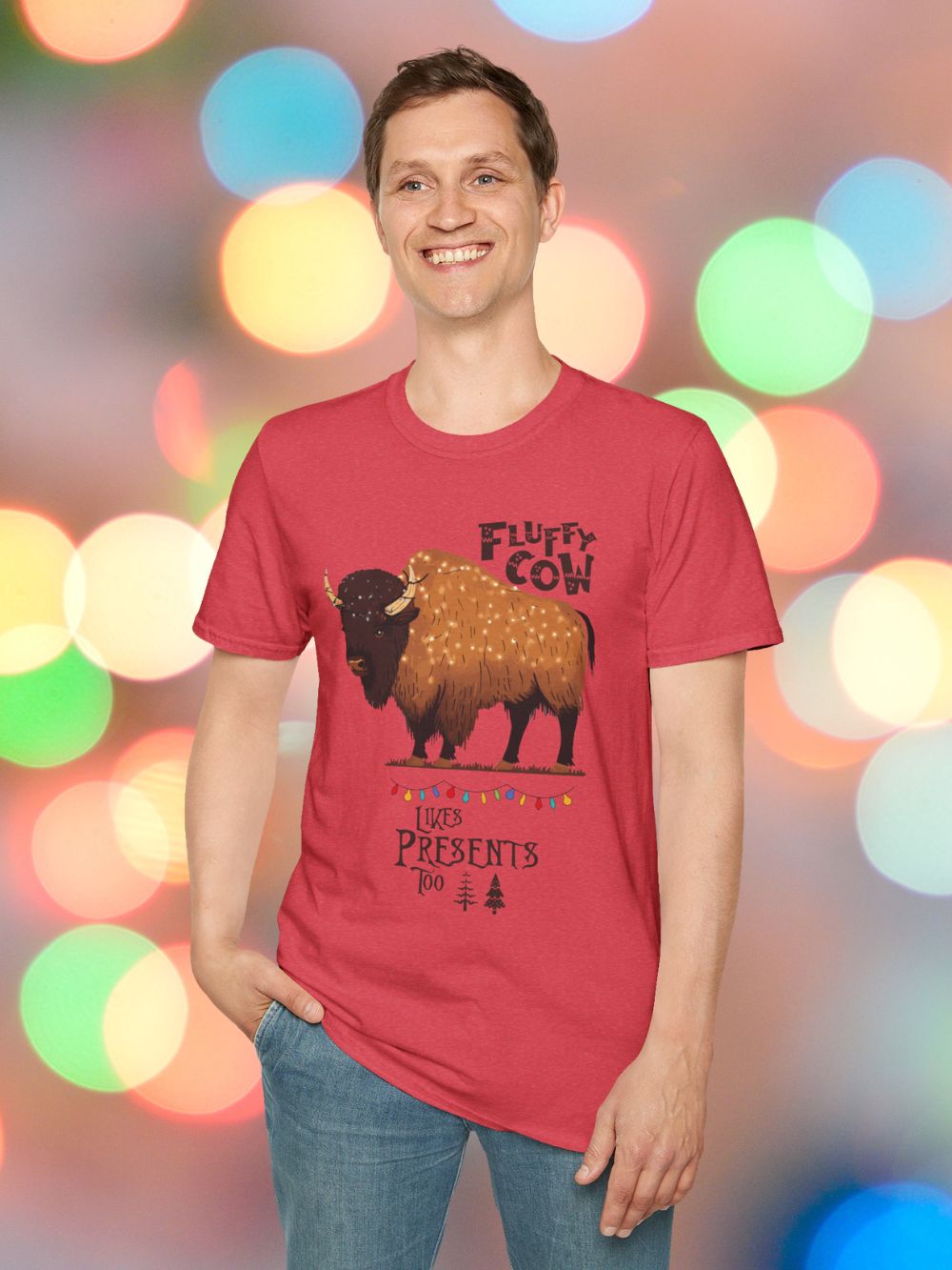 Fluffy Cow Christmas T-Shirt