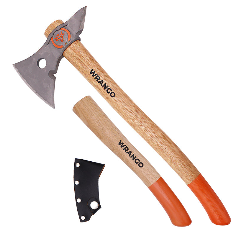 Spike End Titanium Axe – Tomahawk Camping Axe, 18in & 11.5in Wood Handles